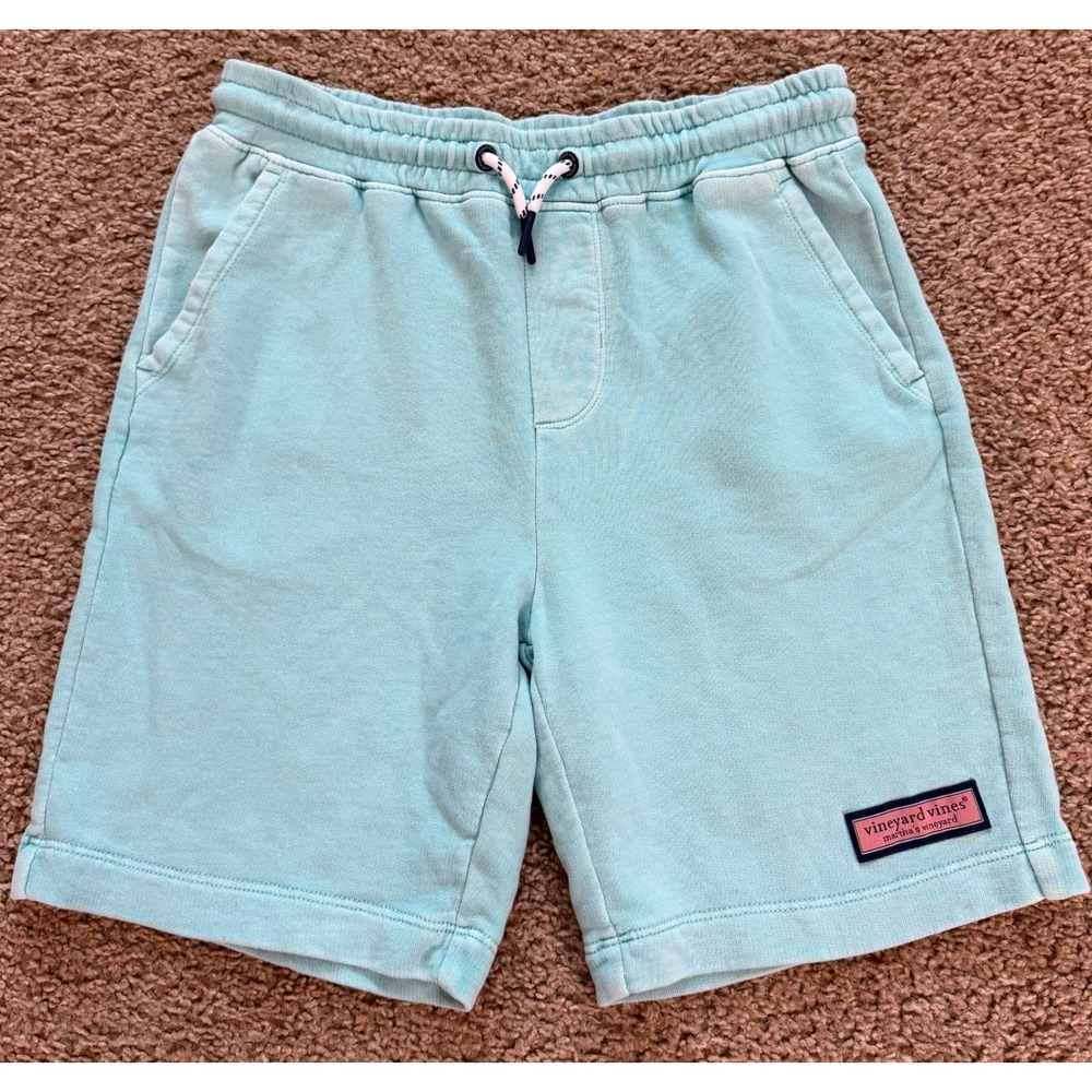 Vineyard Vines Boys Aqua Blue French Terry Knit Shorts Size Medium